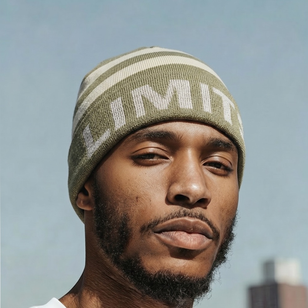 🫒 Simms Windstopper Olive Striped Knit Beanie | Fleece Lined